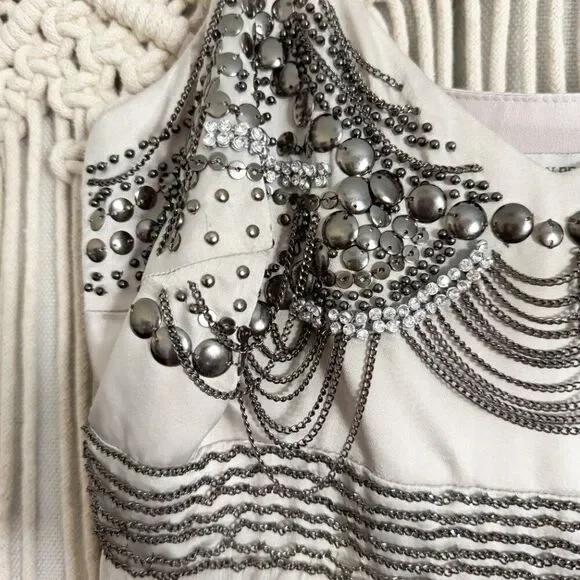 Boston Proper Metallic Top Maxi Dress Women’s Size 6 Boho Evening (EUC) - Picture 3 of 8